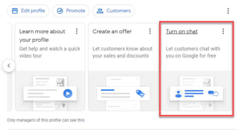 Turn on Chat on your Google Business Profile